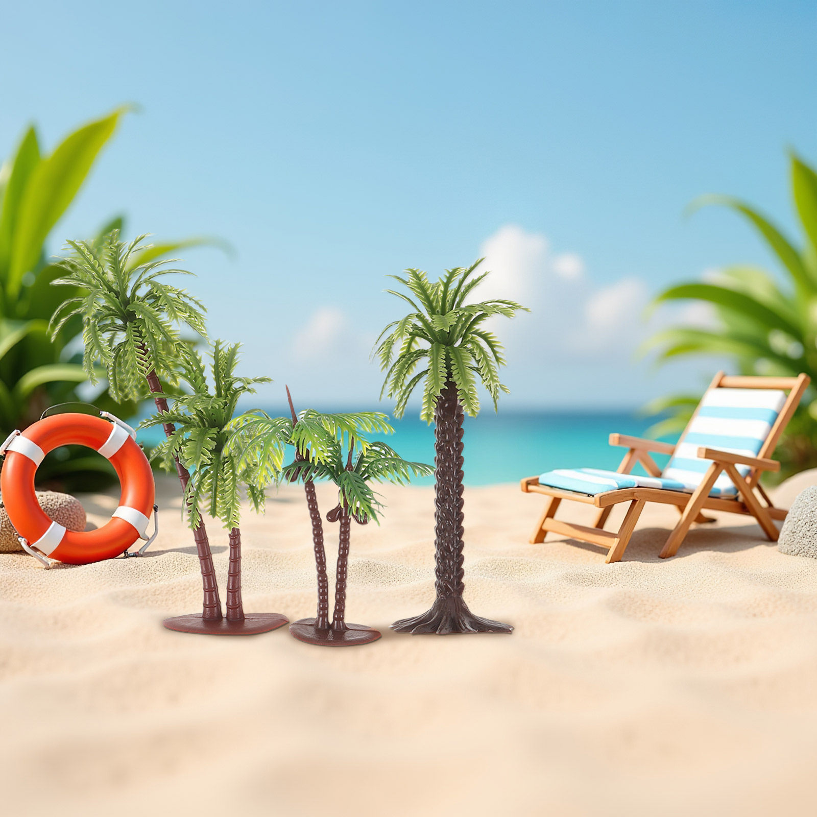 12Pcs Miniature Palm Tree Resi - Aquarium Planted Sand ulasan dan harga